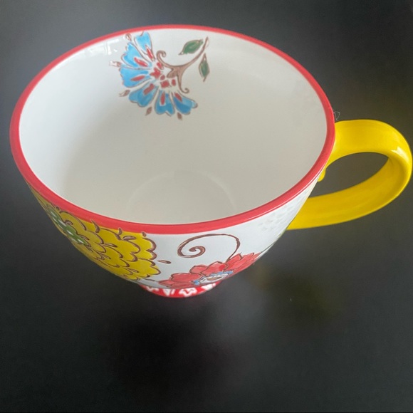 Super Yes Coffee-Mug, Handmade Hand-painted Floral Ceramic-Mug, 12 OZ Cup - Picture 2 of 7